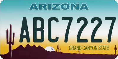 AZ license plate ABC7227
