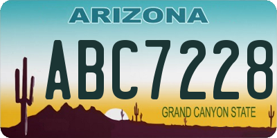 AZ license plate ABC7228