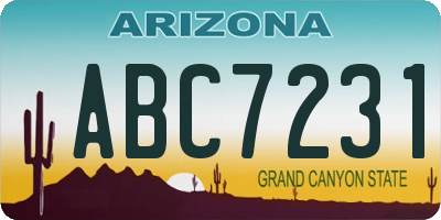 AZ license plate ABC7231