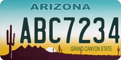 AZ license plate ABC7234