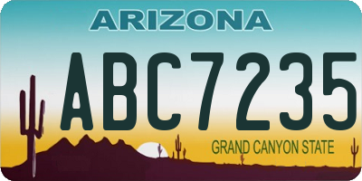 AZ license plate ABC7235