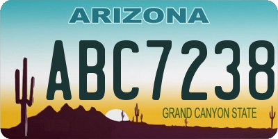 AZ license plate ABC7238