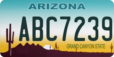 AZ license plate ABC7239