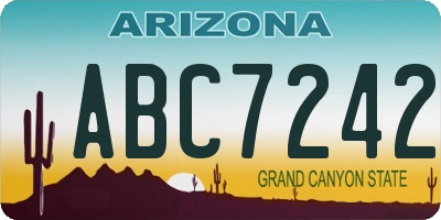 AZ license plate ABC7242