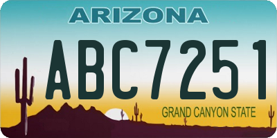 AZ license plate ABC7251