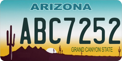 AZ license plate ABC7252