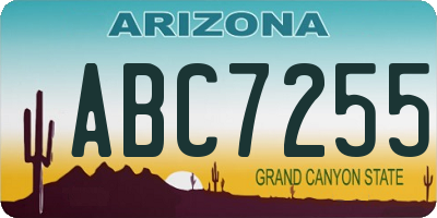 AZ license plate ABC7255