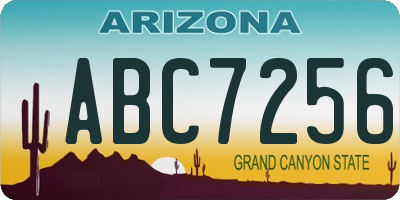 AZ license plate ABC7256