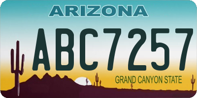 AZ license plate ABC7257