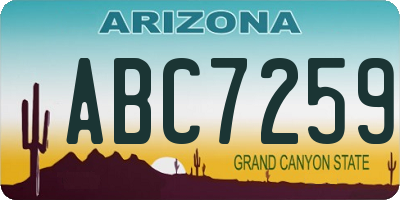 AZ license plate ABC7259