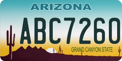 AZ license plate ABC7260