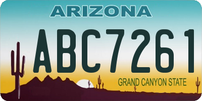 AZ license plate ABC7261