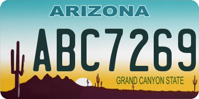 AZ license plate ABC7269