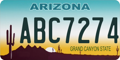AZ license plate ABC7274
