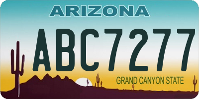 AZ license plate ABC7277