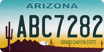 AZ license plate ABC7282