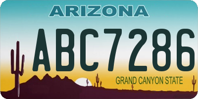 AZ license plate ABC7286