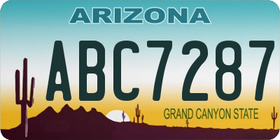 AZ license plate ABC7287