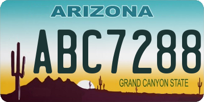 AZ license plate ABC7288