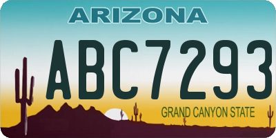 AZ license plate ABC7293