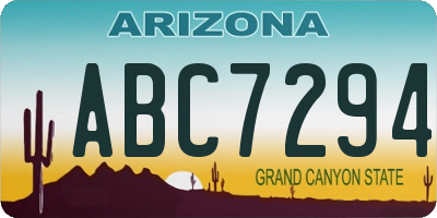 AZ license plate ABC7294