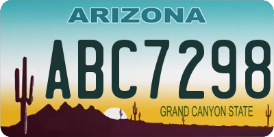 AZ license plate ABC7298