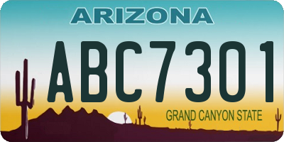 AZ license plate ABC7301