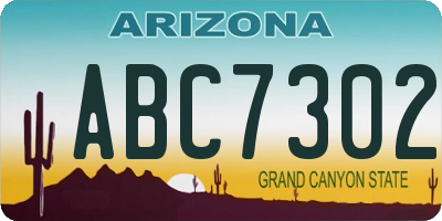 AZ license plate ABC7302