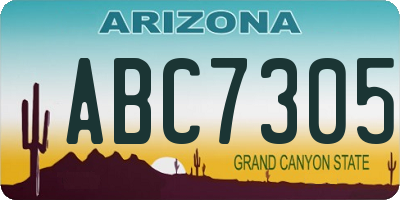 AZ license plate ABC7305