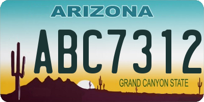 AZ license plate ABC7312