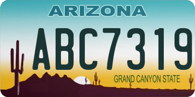 AZ license plate ABC7319