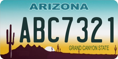AZ license plate ABC7321