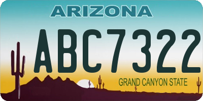 AZ license plate ABC7322