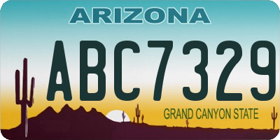 AZ license plate ABC7329