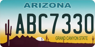 AZ license plate ABC7330