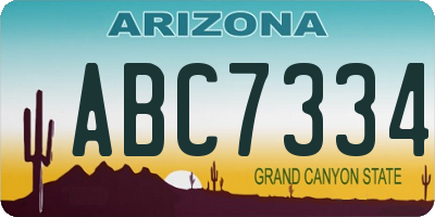 AZ license plate ABC7334
