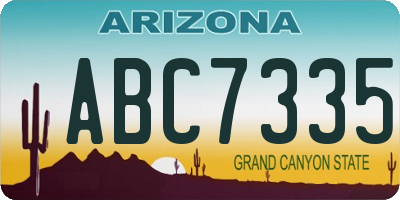 AZ license plate ABC7335