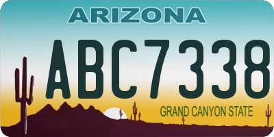 AZ license plate ABC7338