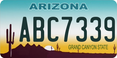 AZ license plate ABC7339