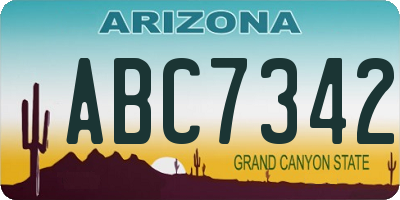 AZ license plate ABC7342