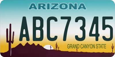 AZ license plate ABC7345