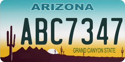 AZ license plate ABC7347