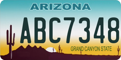 AZ license plate ABC7348
