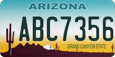 AZ license plate ABC7356