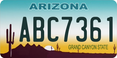 AZ license plate ABC7361