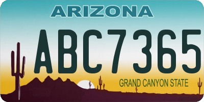 AZ license plate ABC7365
