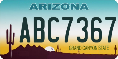 AZ license plate ABC7367