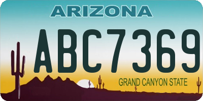 AZ license plate ABC7369