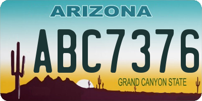 AZ license plate ABC7376