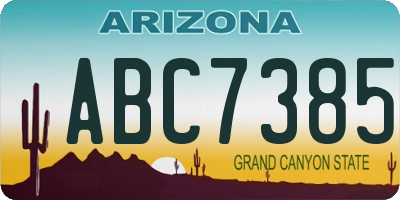 AZ license plate ABC7385